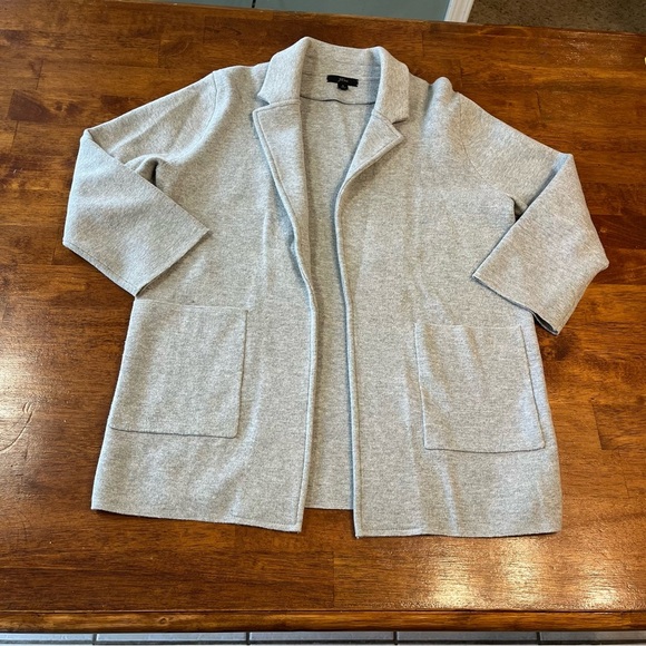 J. Crew Sweaters - Women’s J. Crew gray cotton wool blend collared cardigan size small